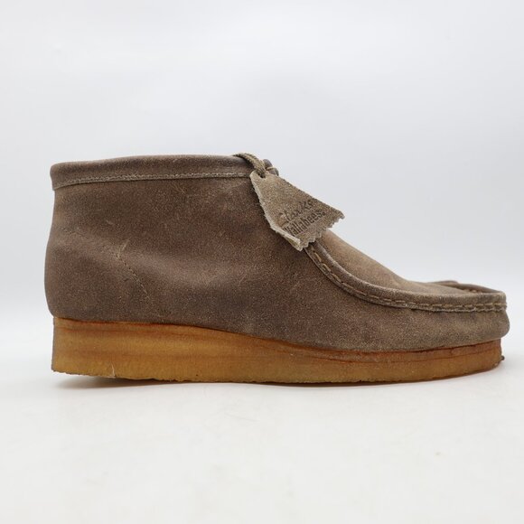 Clarks Original Wallabees Ankle Men's 10.5 Brown Leather Square Toe Tuape Suede - Picture 1 of 10